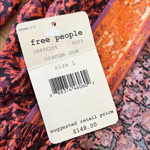 Free People Bohemian Jumpsuit Purple and Orange size Large - Picture 10 of 11